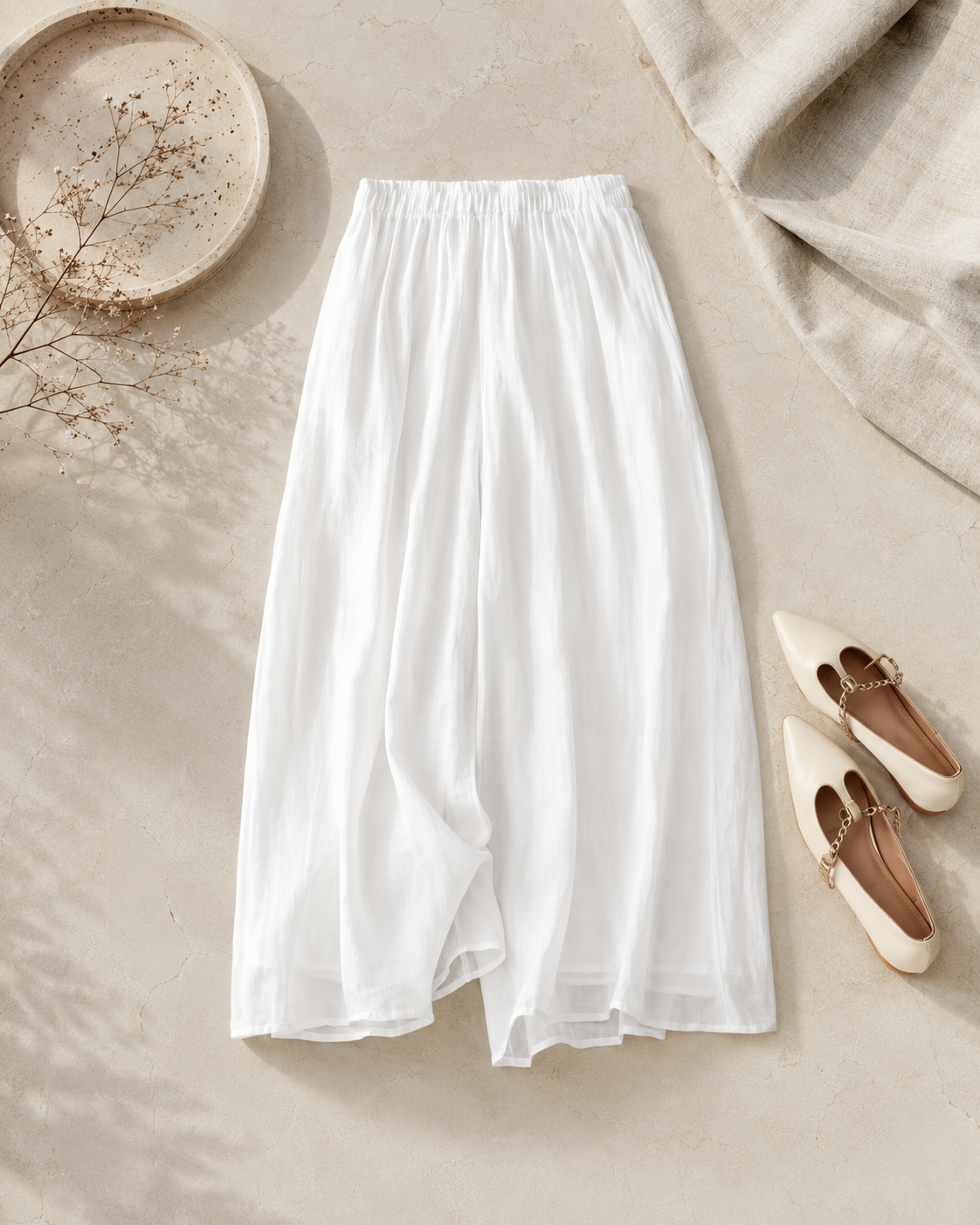 Aurelia Linen Wide-Leg Pants