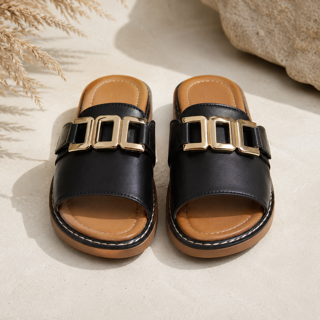 Noelle Block Heel Slide Sandals