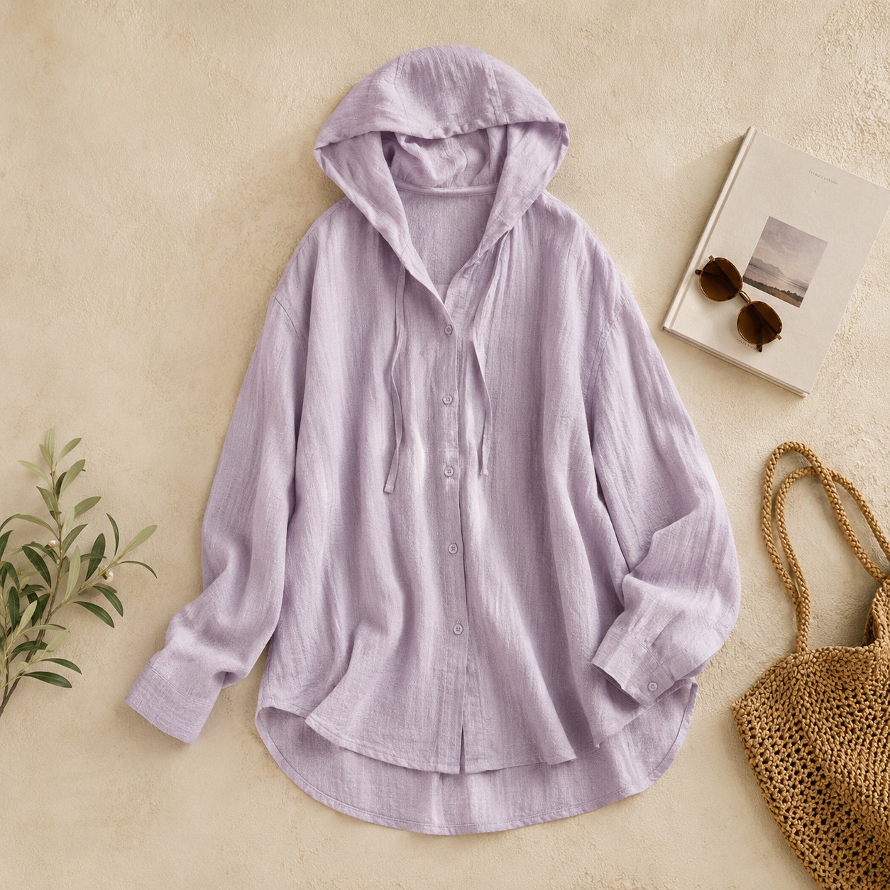 Liora Lightweight Linen Hooded Shirt