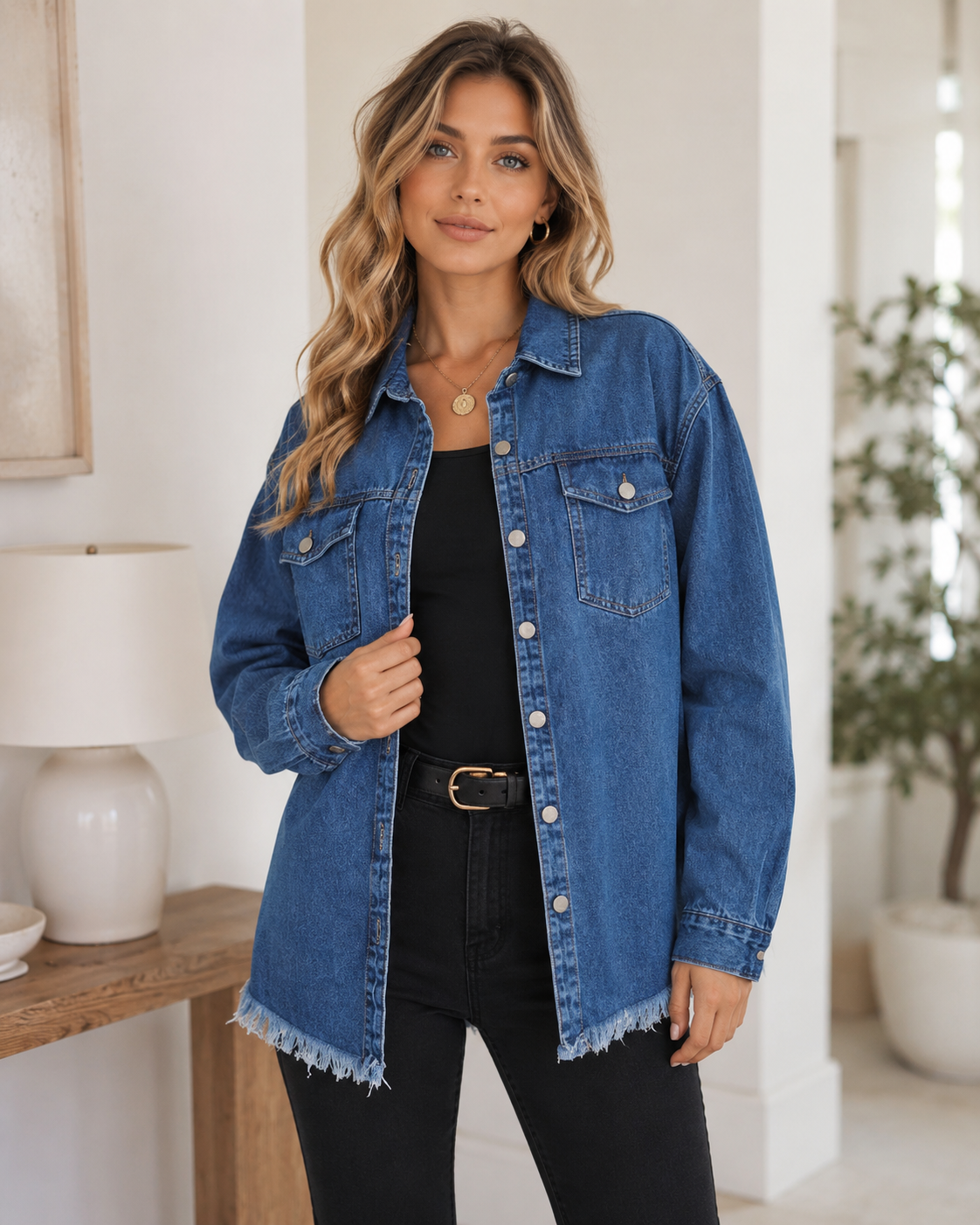 Chelsea Fray Denim Overshirt