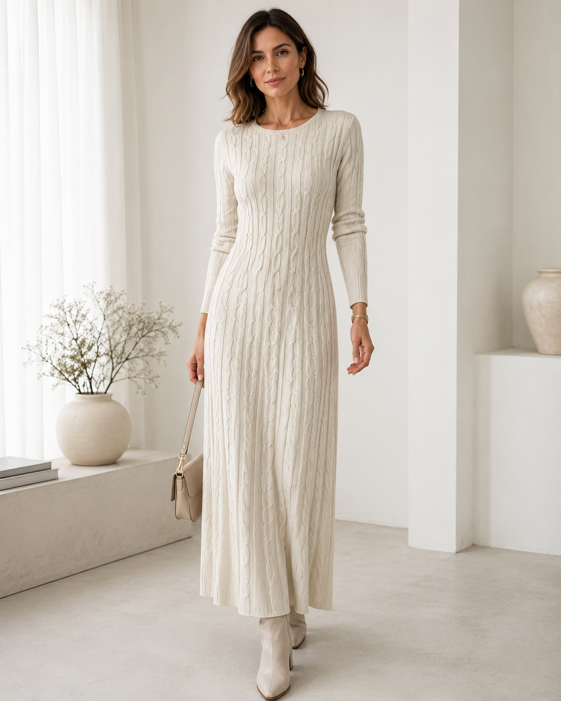 Celeste Cable Knit Maxi Dress