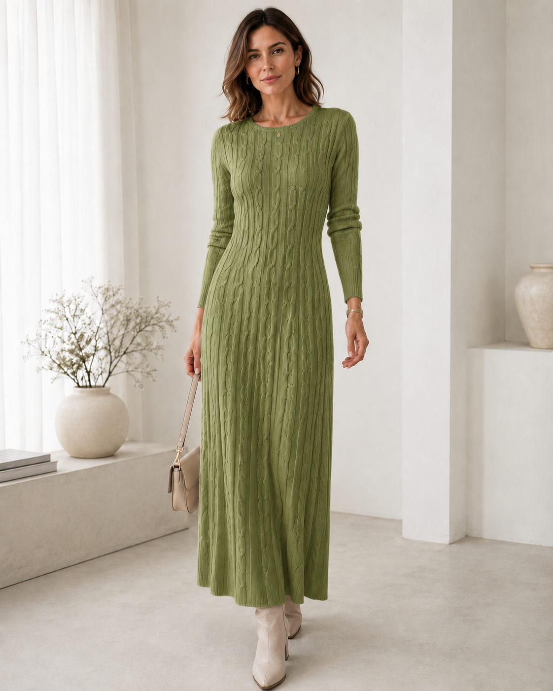 Celeste Cable Knit Maxi Dress
