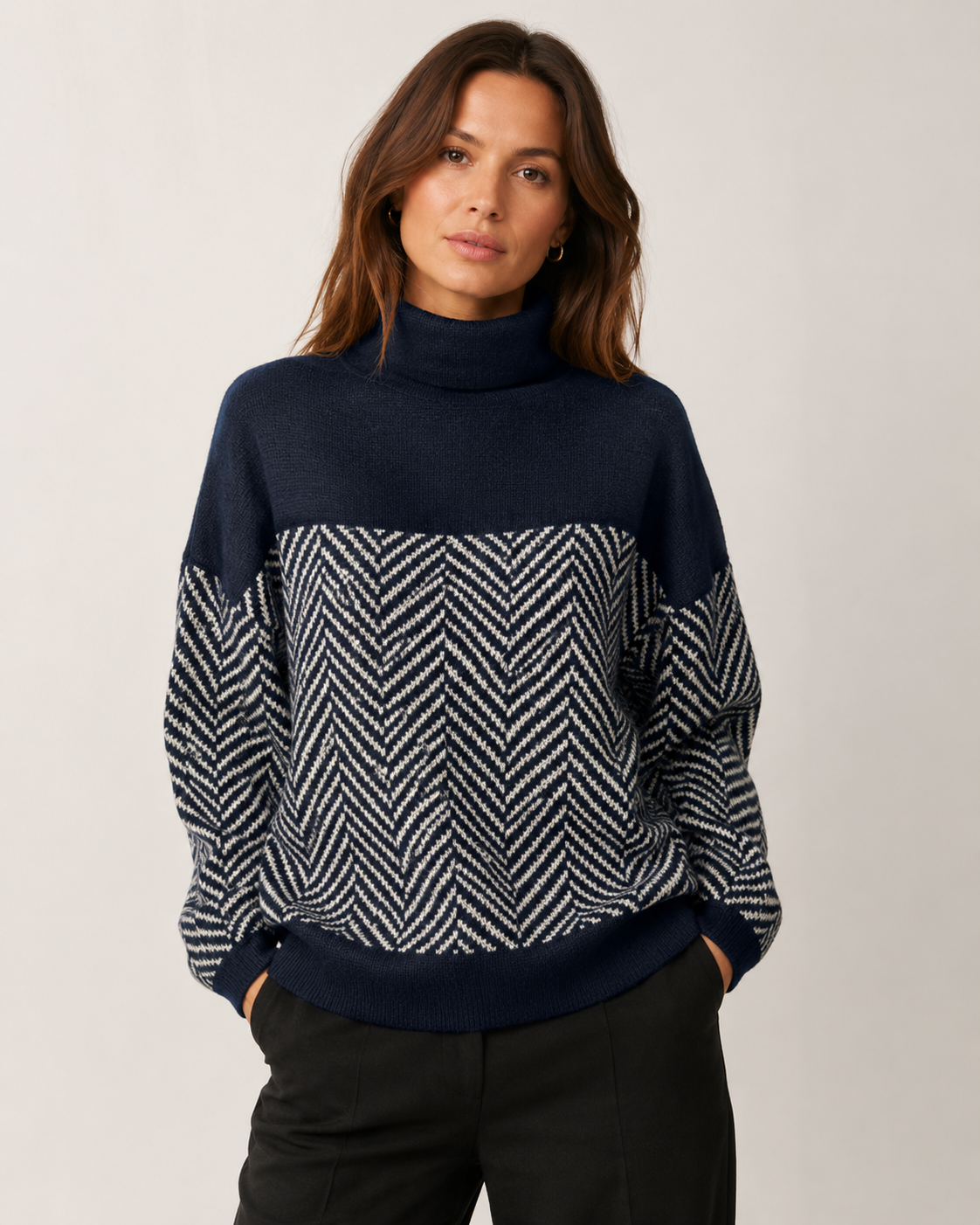 Camden Herringbone Knit Sweater