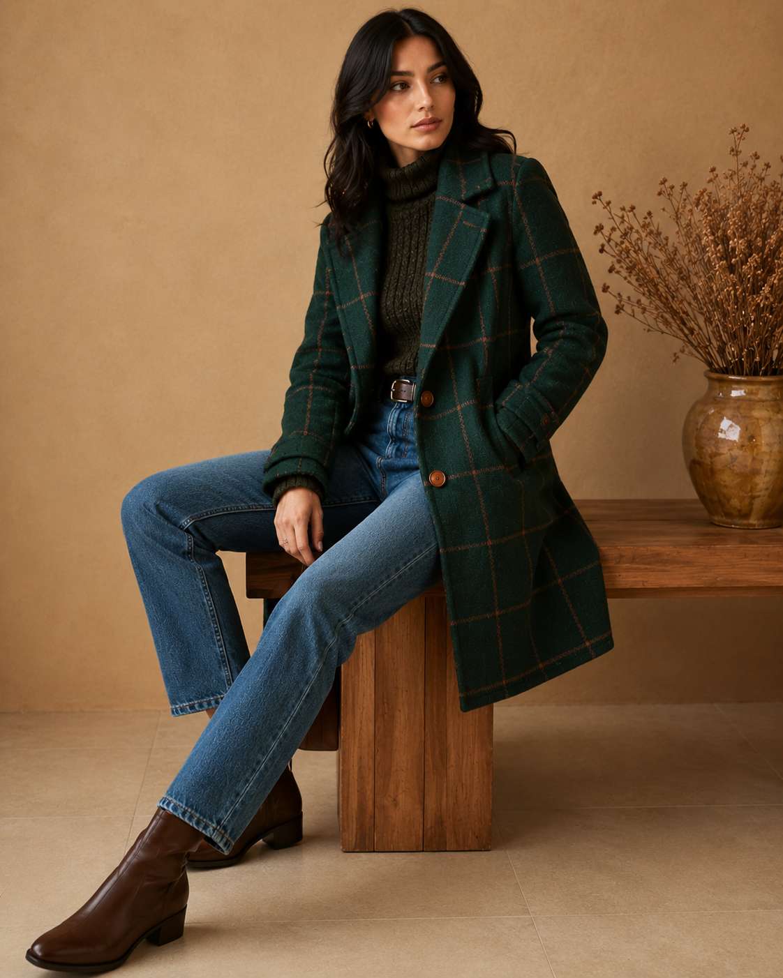 Coralie Heritage Checkered Coat