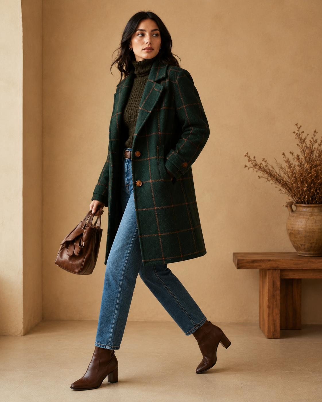 Coralie Heritage Checkered Coat