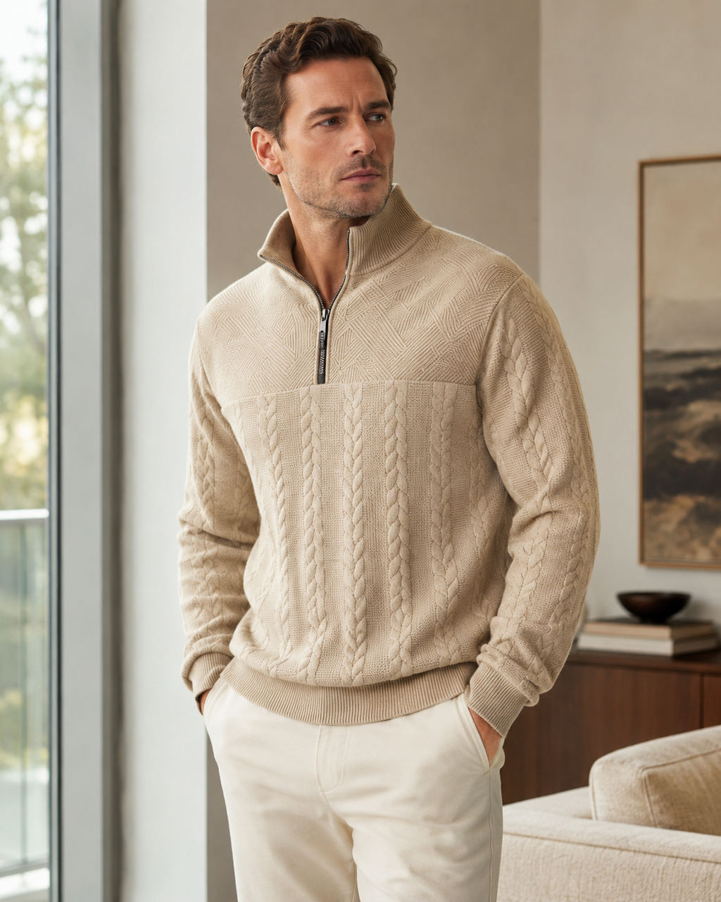 Camden Premium Quarter-Zip Knit Sweater