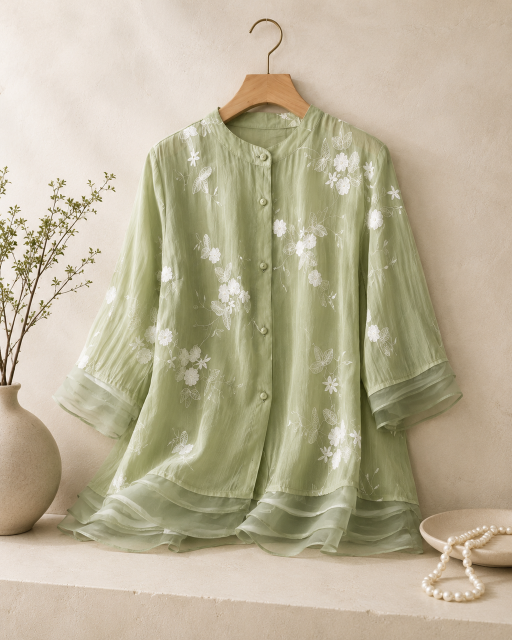 Elodie Embroidered Cotton Blouse