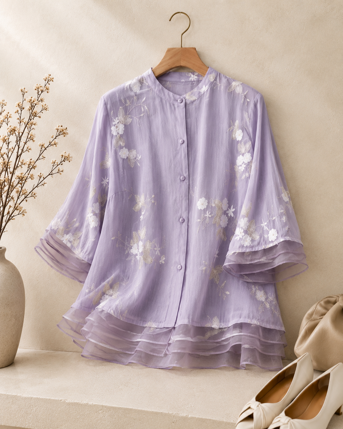 Elodie Embroidered Cotton Blouse