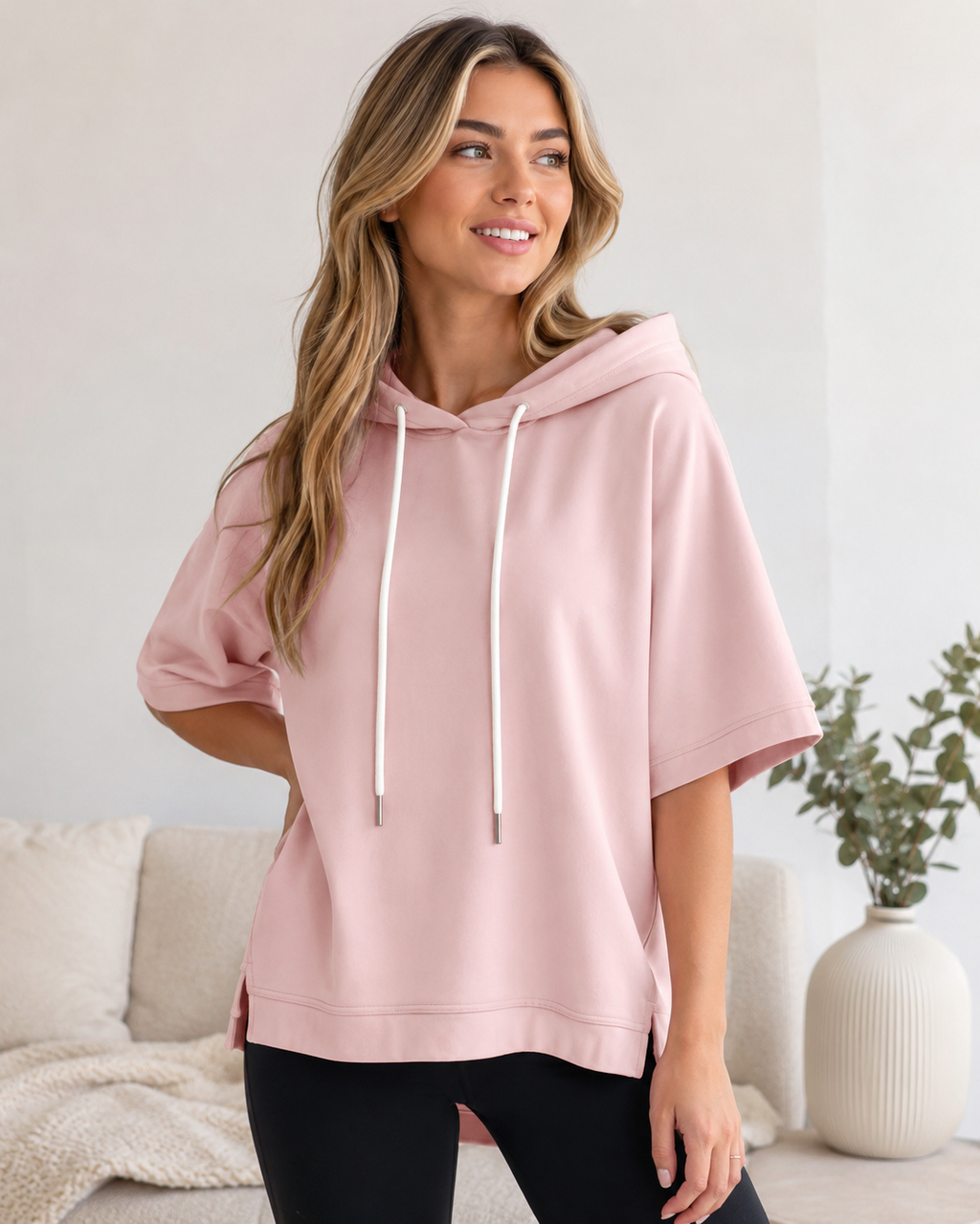 Sienna Relaxed Short Sleeve Hoodie