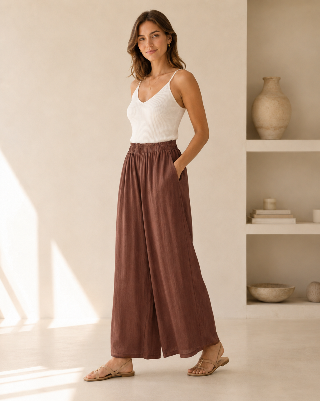 Aurelia Linen Wide-Leg Pants