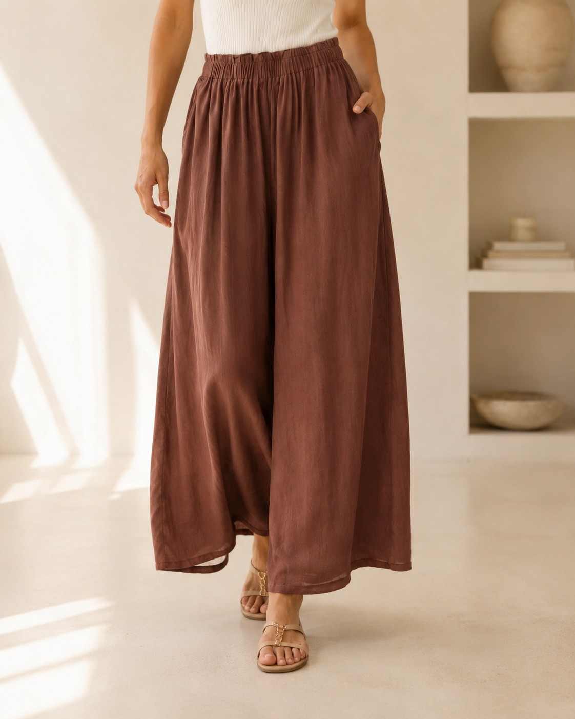 Aurelia Linen Wide-Leg Pants