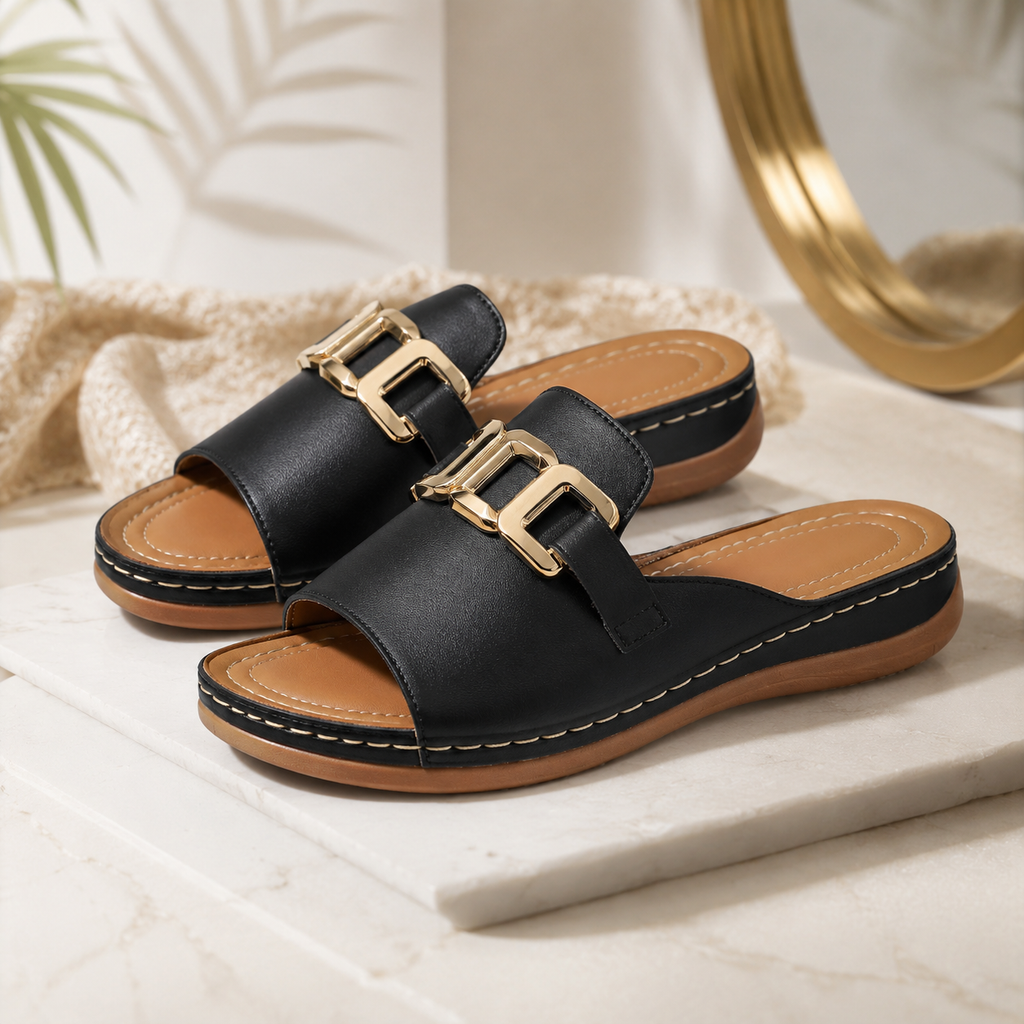 Noelle Block Heel Slide Sandals