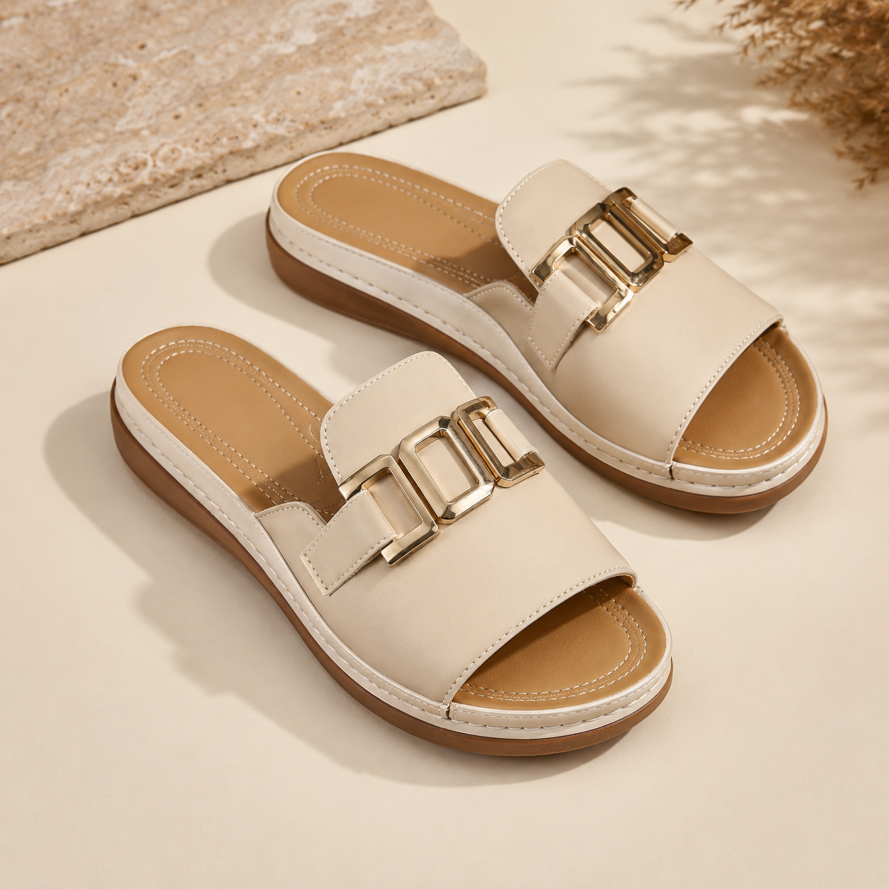 Noelle Block Heel Slide Sandals