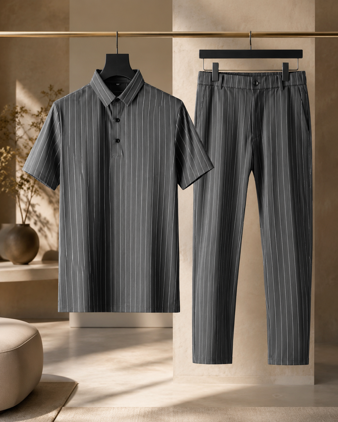 Valerio Pinstripe Two-Piece Set