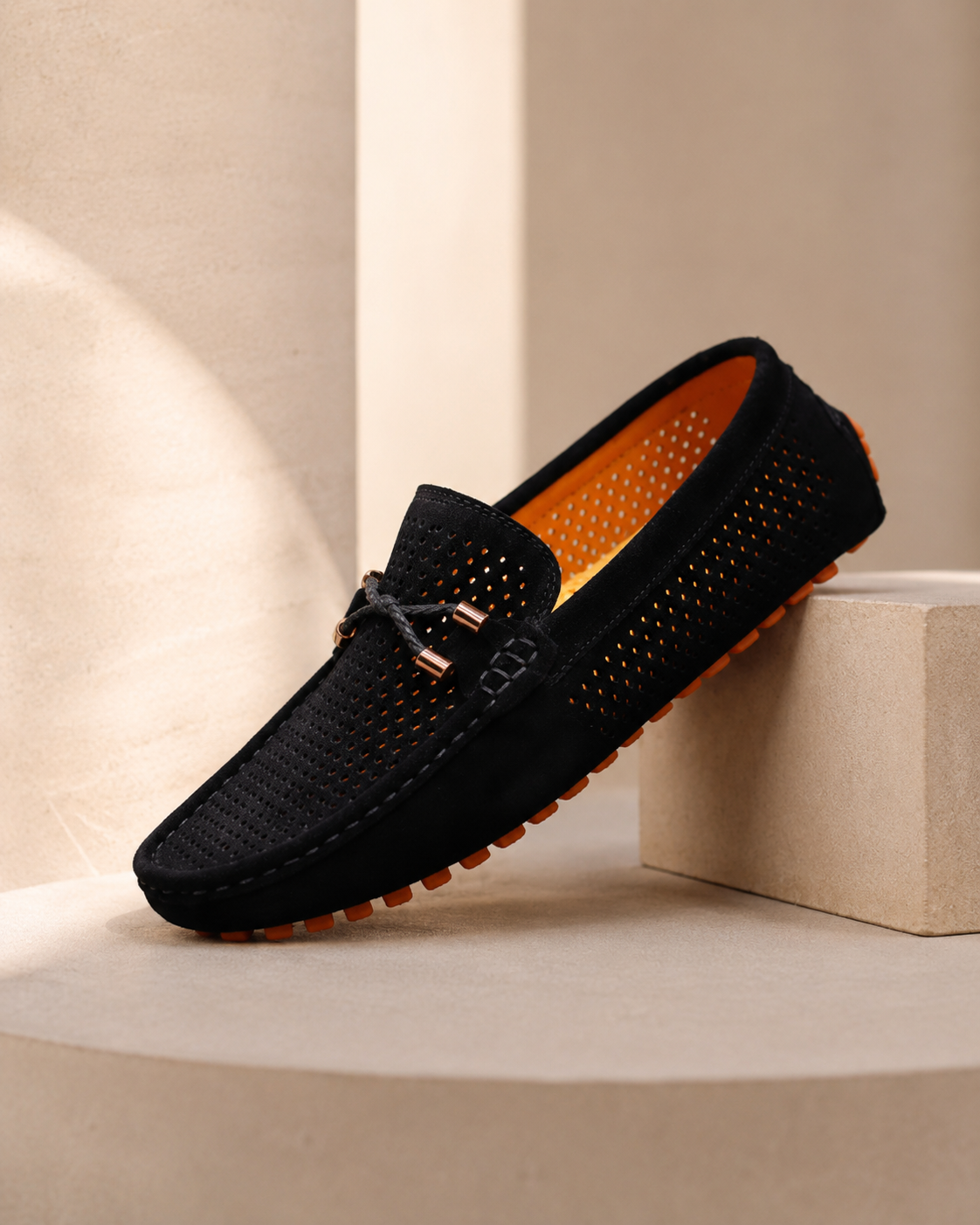 Lucien Perforated Driving Loafers