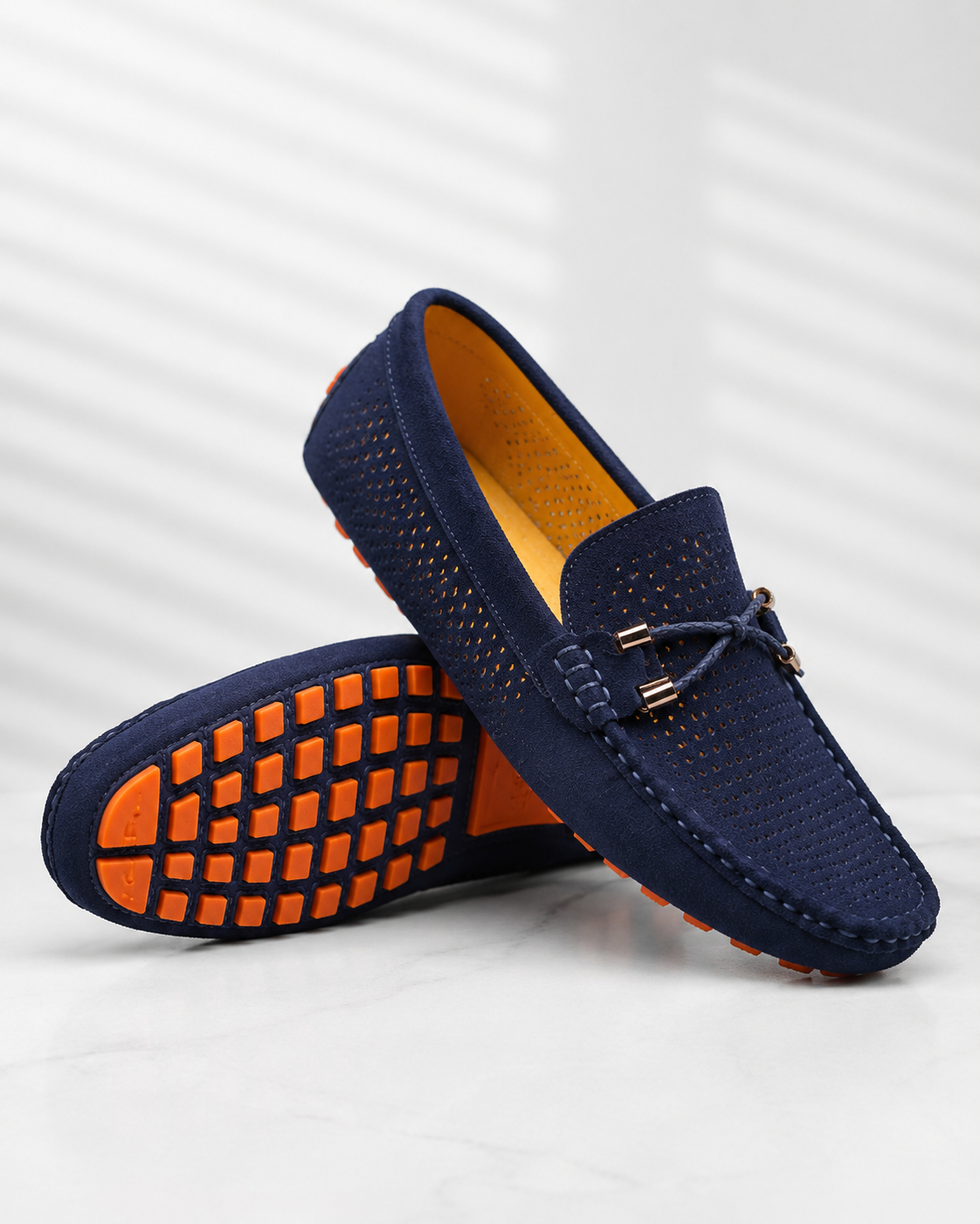 Lucien Perforated Driving Loafers