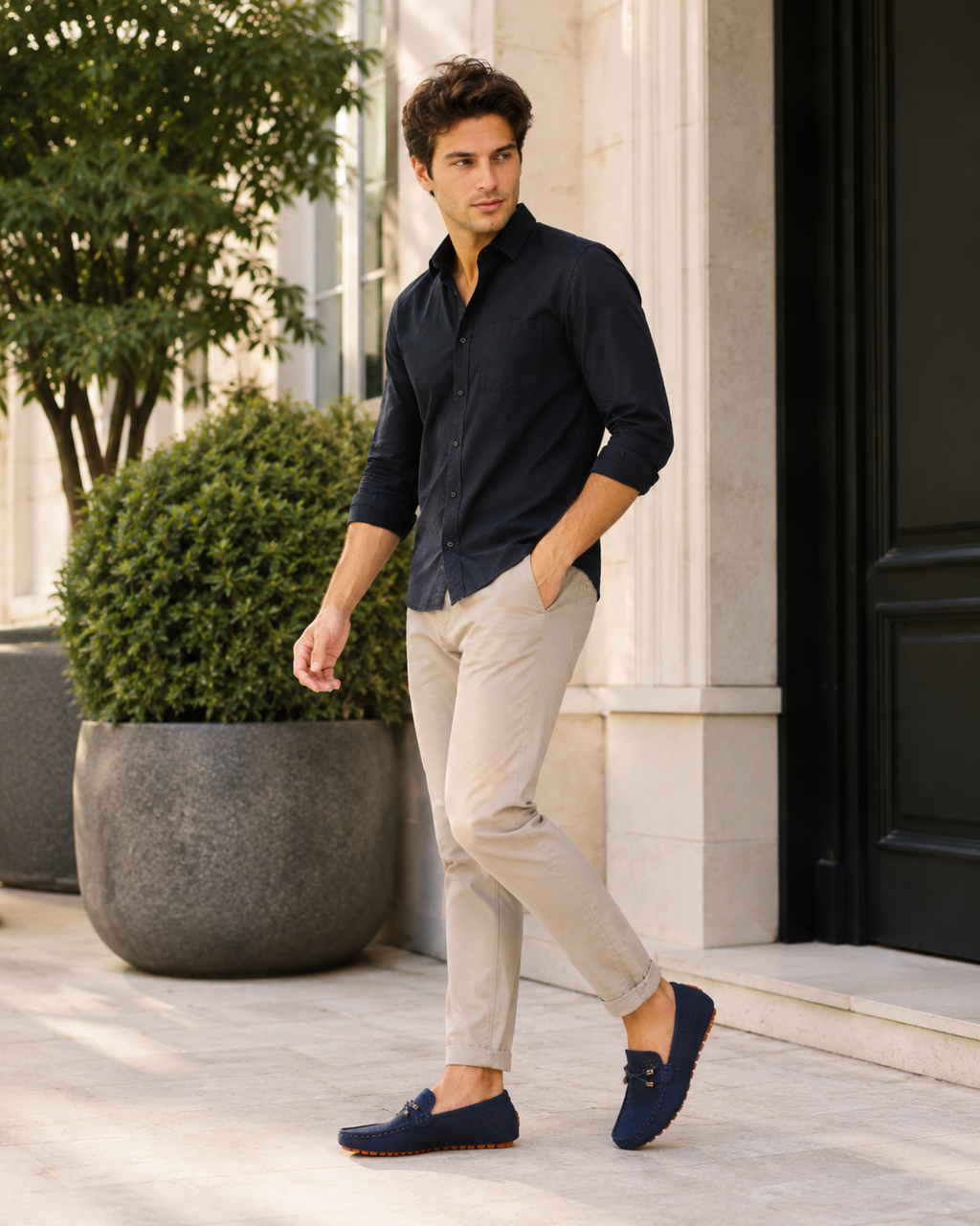 Lucien Perforated Driving Loafers
