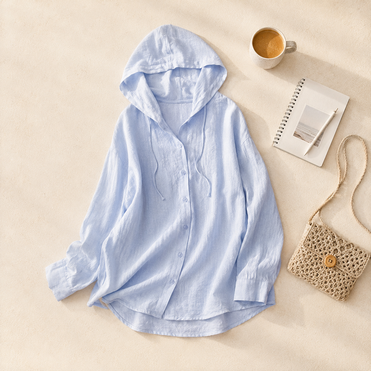 Liora Lightweight Linen Hooded Shirt