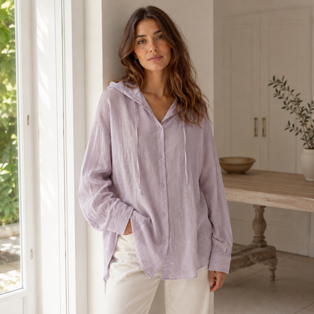 Liora Lightweight Linen Hooded Shirt