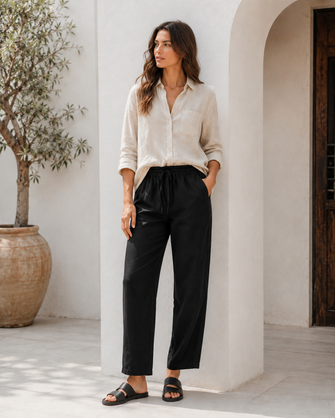 Marin Relaxed Linen Trousers