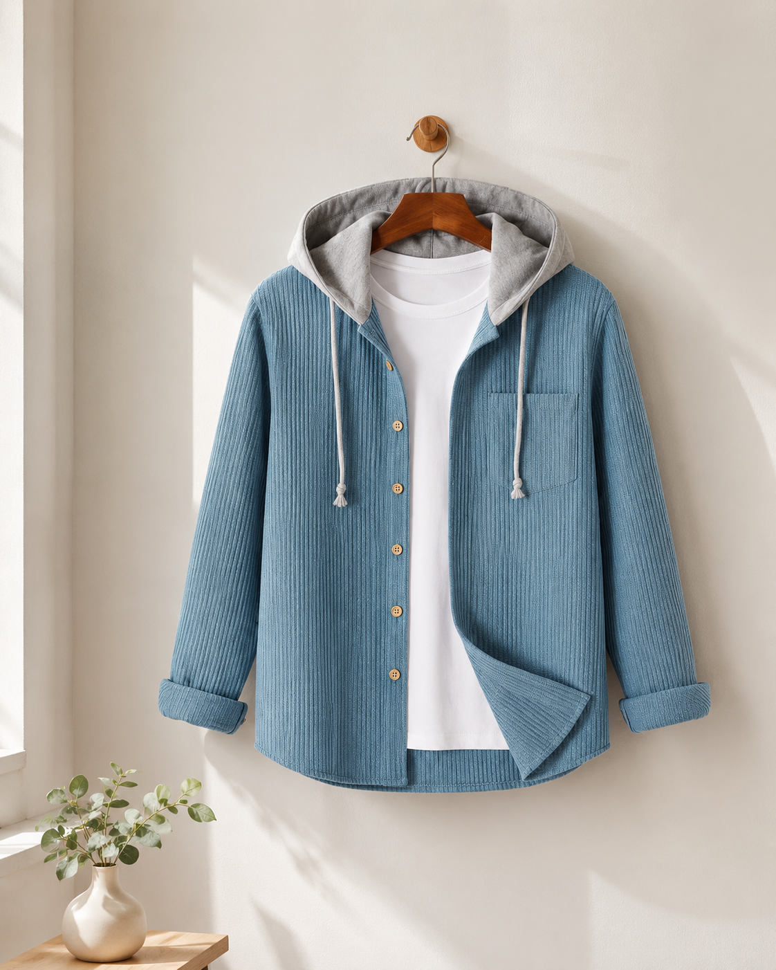 Caspian Corduroy Hooded Overshirt