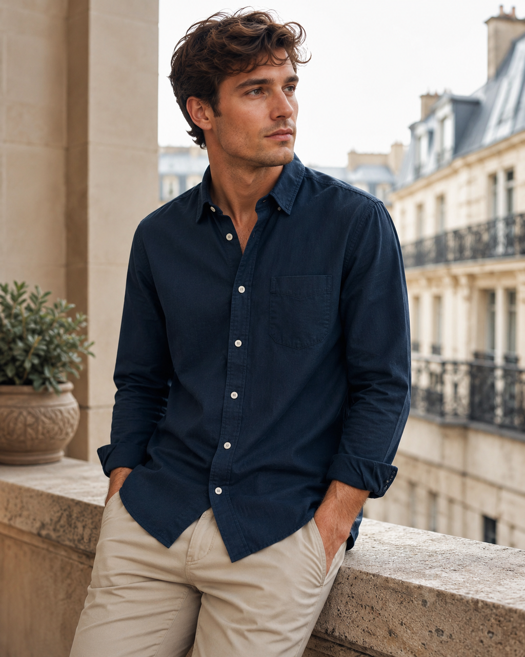 Alden Cotton-Linen Button Shirt