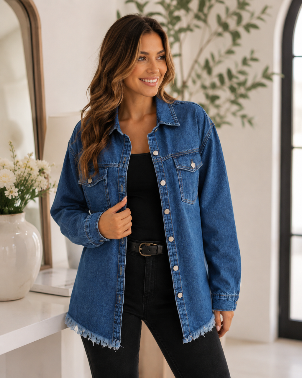 Chelsea Fray Denim Overshirt