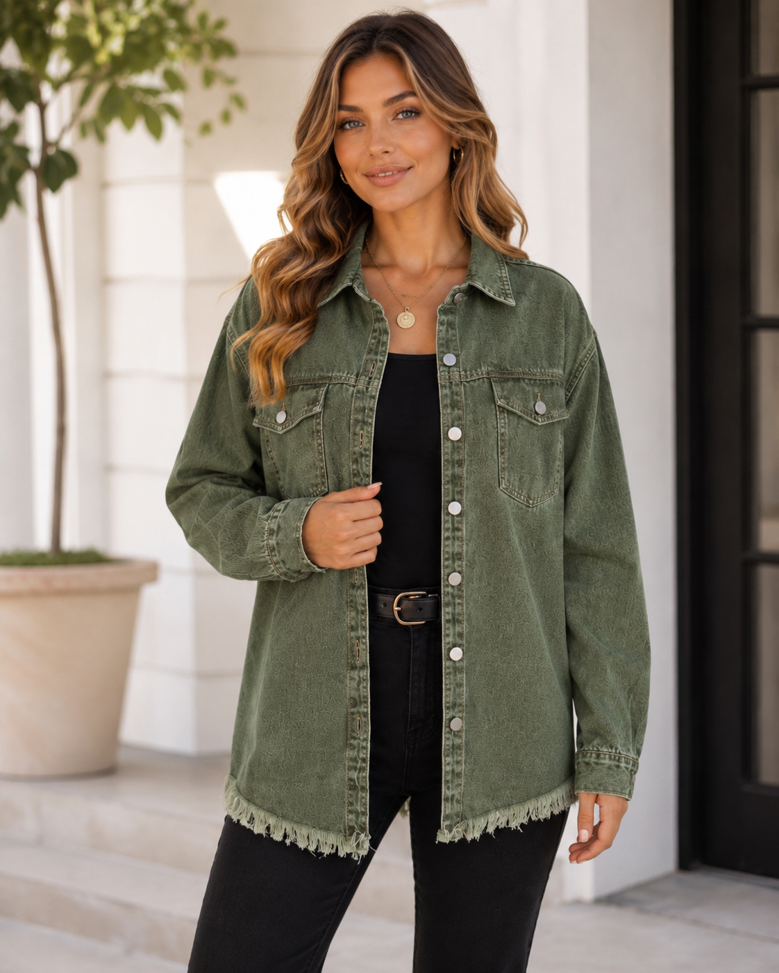 Chelsea Fray Denim Overshirt