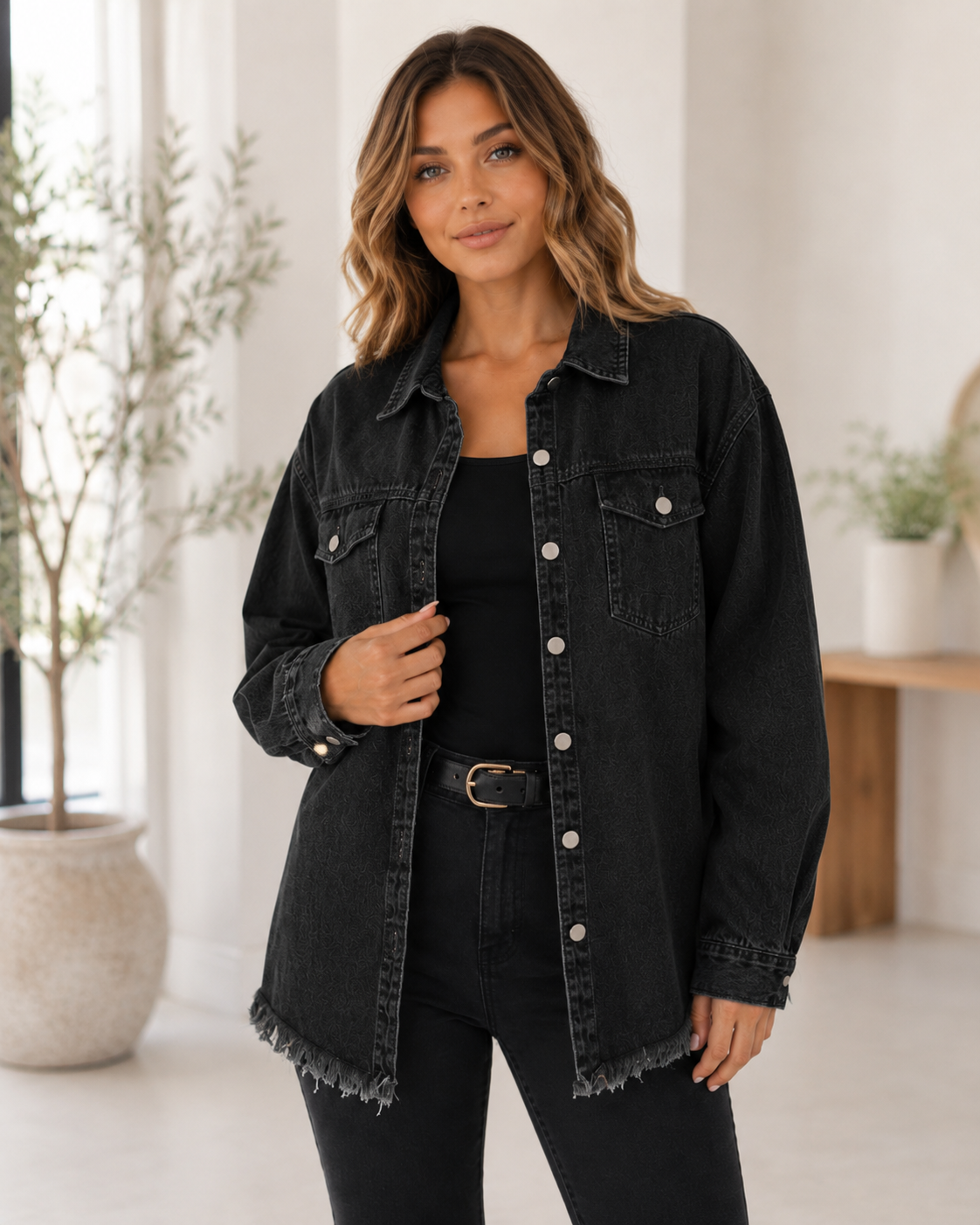 Chelsea Fray Denim Overshirt