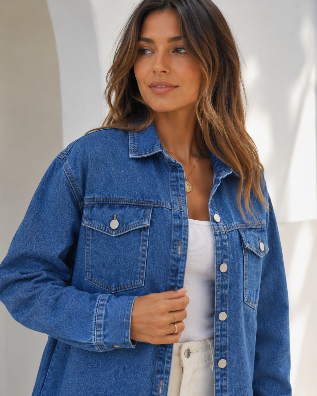 Chelsea Fray Denim Overshirt