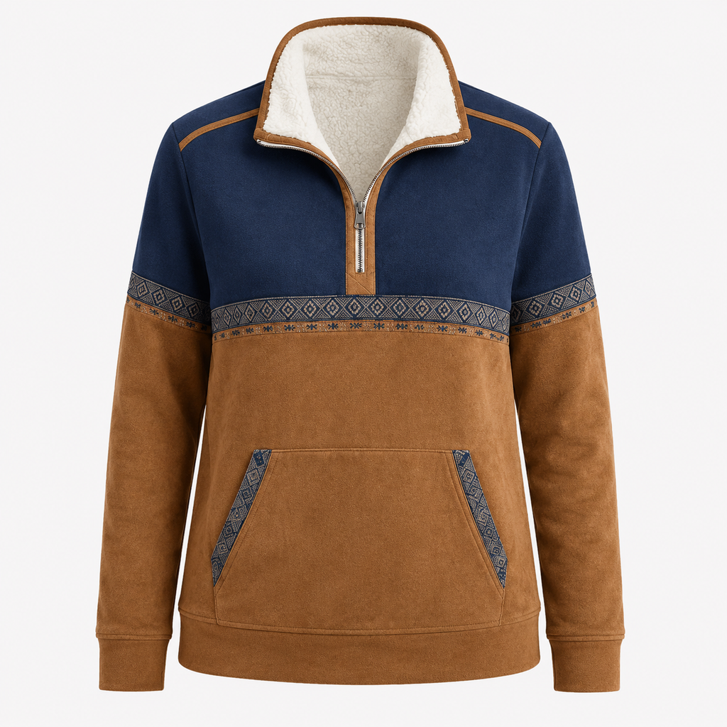 Norah Sherpa Trim Half-Zip Jumper