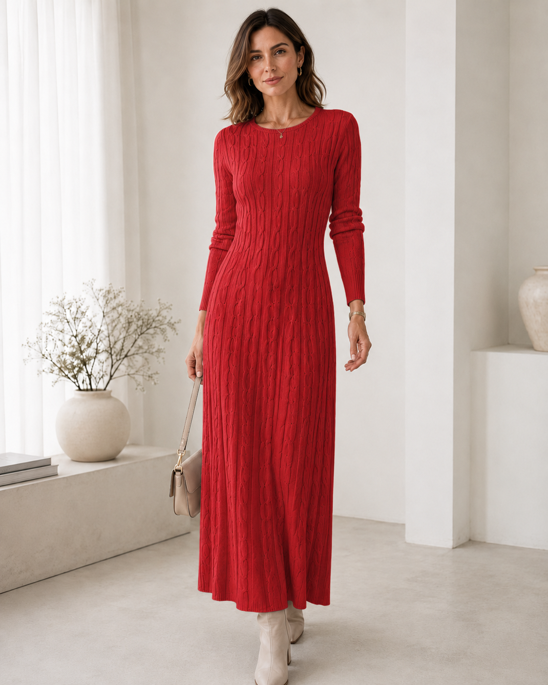 Celeste Cable Knit Maxi Dress