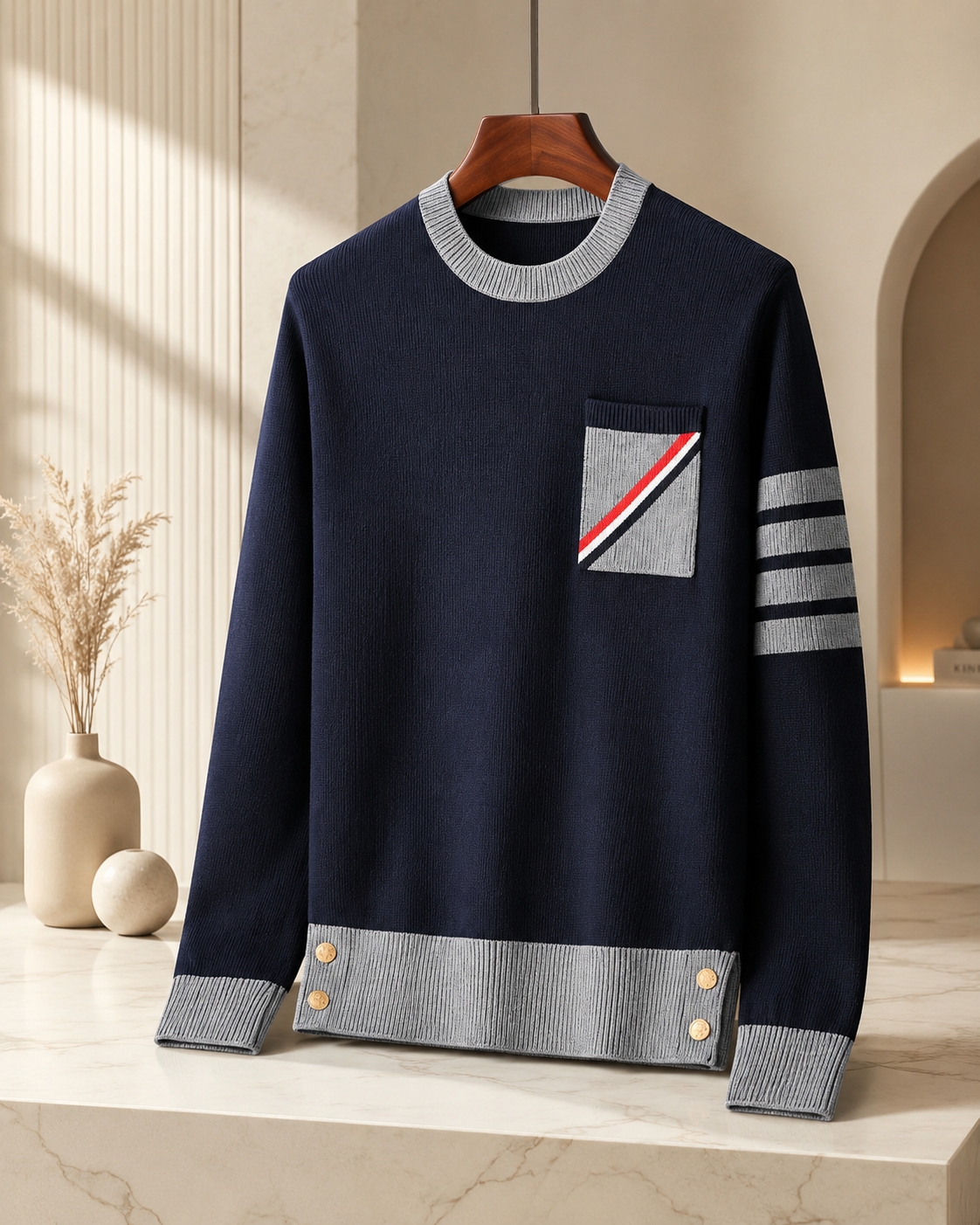 Mayfair Contrast Trim Knit Sweater