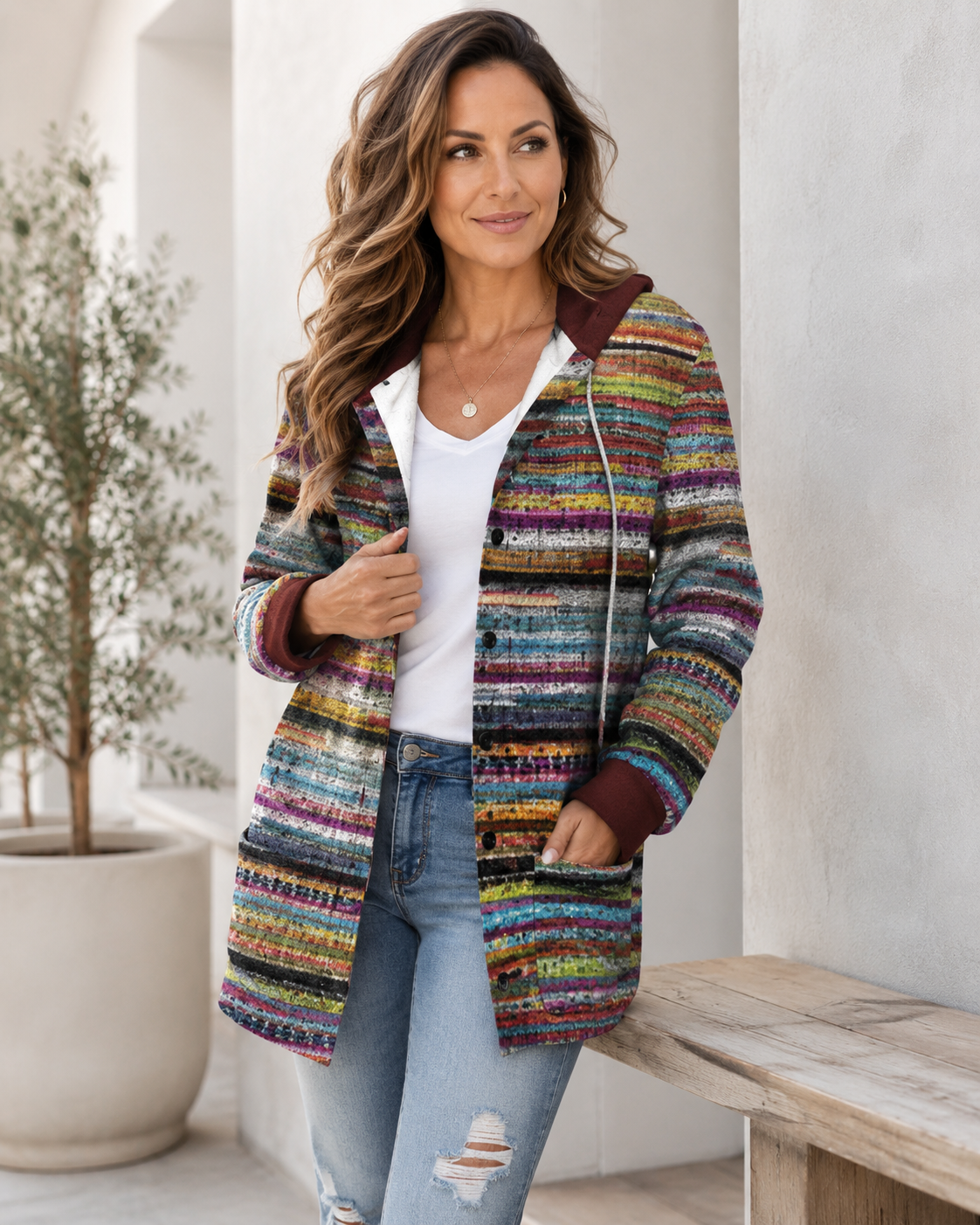 Arden Plaid Hooded Coat